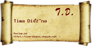Tima Diána névjegykártya