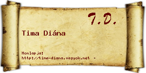 Tima Diána névjegykártya